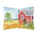 Carolines Treasures 6041PW1216 Old Red Cottage House at the lake or Beach Decorative Canvas Fabric Pillow 12H x16W