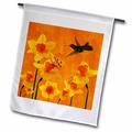 3dRose Daffodils Marchs Birth Flower with Butterflies and Hummingbird perfect for the March Birthday - Garden Flag 12 by 18-inch