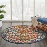 Nourison Aloha Indoor/Outdoor Transitional French Country Multicolor 4 x ROUND Area Rug (4 Round)