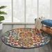 Nourison Aloha Indoor/Outdoor Transitional French Country Multicolor 4 x ROUND Area Rug (4 Round)