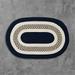 Colonial Mills 12 Navy Blue and White Handcrafted Round Braided Area Rug