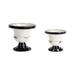 Melrose Set of 2 Decorative Antiqued Black and White Planter Pots with Wide Tops 9.5