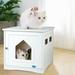 Veryke Cat Houses Cat Shelter Pet House Ottoman Multipurpose Cat or Small Dog Bed Cube Cat Furniture White