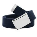 Men s Classic Silver Flip Top Military Buckle with Canvas Web Belt XXX-Large Navy Blue