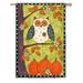 Evergreen Owl In A Tree Autumn Large Fabric Decorative Garden Flag 29 By 43 Inch