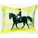Betsy Drake ZP141 Black Horse & Rider Indoor & Outdoor Throw Pillow- 20 x 24 in.