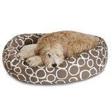 Majestic Pet Sherpa Fusion Bagel Pet Bed for Dogs Calming Dog Bed Washable Extra Large Mocha