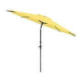 CorLiving 10 Foot Wind Resistant Patio Umbrella Outdoor Parasol with Crank Tilt Round Market Umbrella for Patio Umbrella with Crank Tilt Umbrella Outdoor Umbrella Yellow