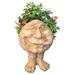 Homestyles Antique White Grandpa Old Hickory the Muggly Face Humorous Statue Planter Pot