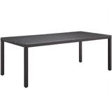 Hawthorne Collection 82 Glass Top Patio Dining Table in Espresso