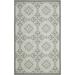 SAFAVIEH Courtyard Louis Geometric Indoor/Outdoor Area Rug Light Grey/Aqua Weft 5 3 x 7 7