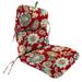 Jordan Manufacturing 45 x 22 Daelyn Cherry Red Floral Rectangular Outdoor Chair Cushion with Ties and Hanger Loop
