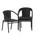 Flash Furniture Lila 4 Pack Black Rattan Indoor-Outdoor Restaurant Stack Chair