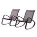 Modern Contemporary Urban Design Outdoor Patio Balcony Garden Furniture Lounge Chair Set Set of Two Aluminum Metal Steel Black