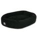 Majestic Pet Faux Suede Bagel Pet Bed for Dogs Calming Dog Bed Washable Large Black