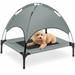 Best Choice Products 30in Elevated Cooling Dog Bed Outdoor Raised Mesh Pet Cot w/ Removable Canopy Carrying Bag - Gray