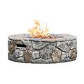 Teamson Home 28 Outdoor Round Stone Propane Gas Fire Pit Stone Gray