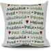 Simply Daisy Words of Peace Word Print Outdoor Pillow