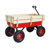 Rolling Wood Wagon Utility Cart for Outdoor SEGMART 39 x19 x20 Wood Wagon w/Wheels Wood Railing Adjustable Handle Removable Wooden Side Panels for Beaches Gardens Parks 330lbs S6771