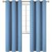 2-panels K68 slate blue color 100 % blackout thermal light blocking drapes for sliding patio window curtain top grommets noise reducing 37 wide X 84 length each panel