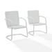 Crosley Bates Outdoor Metal Patio Chair in White (Set of 2)