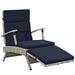 Envisage Chaise Outdoor Patio Wicker Rattan Lounge ChairLight Gray Navy