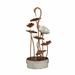 Hi-Line Gift Ltd. Metal Crane With Leaves In Pail Fountain