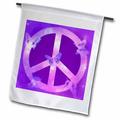 3dRose Universe Peace Sign Purple Butterflies- Inspirational Art - Garden Flag 18 by 27-inch