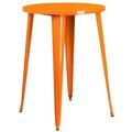 Bowery Hill Metal Patio Bistro Table in Orange