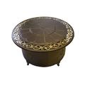 Hiland Round Cast Aluminum Decorative Fire Pit Bronze