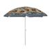 PMU Beach Umbrella - Anchor Adjustable Wind Resistant Large Umbrellas - UV Protection Sunshade Umbrella for Beach Patio Yard & Garden - 8 ft - Blue with Multicolor Fishes