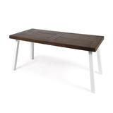 GDF Studio Spanish Bay Outdoor Acacia Wood Rectangular Dining Table Dark Brown 300 lbs