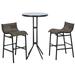 Outsunny 3 Piece Bar Height Outdoor Patio Pub Bistro Table Chairs Set with Comfortable Design & Durable Build Black/Tan