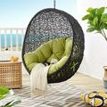 Modway Encase Swing Outdoor Patio Lounge Chair Without Stand in Black Peridot