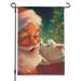 Christmas Holiday Santa Claus with Puppy Garden Yard Flag