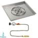 American Fireglass Square Stainless Steel Drop-in Pan with Match Light Propane Fire Pit Kit (Set of 2)