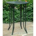 International Caravan Mandalay Iron Bar Height Round Table Verdi Green