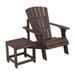 Lifetime Rustic Brown Adirondack Chair and Table Combo