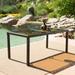 Union Outdoor Wicker Rectangular Dining Table with Tempered Glass Top Multibrown