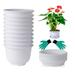 Wynmarts 6 x 6 x 4 Round White Plastic Plant Pot 10 Pack