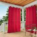 Exclusive Home Cabana Solid Indoor/Outdoor Light Filtering Grommet Top Curtain Panel Pair 54 x108 Radiant Red