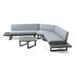 GDF Studio Manna Outdoor Acacia Wood 5 Seater Sectional Sofa Set Gray