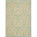 SAFAVIEH Courtyard Beth Floral Damask Indoor/Outdoor Area Rug Aqua/Cream 5 3 x 7 7