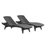 Keter Pacific Chaise Sun Lounger 2-Pack Adjustable Grey