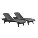Keter Pacific Chaise Sun Lounger 2-Pack Adjustable Grey