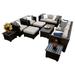 TK Classics Barbados 12 Piece Wicker Outdoor Sectional Seating Group with Storage Coffee Table and End Tables Ash