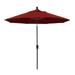 California Umbrella 9 Ft. Octagonal Aluminum Auto Tilt Patio Umbrella W/ Crank Lift & Aluminum Ribs - Bronze Frame / Sunbrella Canvas Jockey Red Canopy