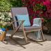 Outdoor Acacia Wood Rocking Chair with Cushion Grey