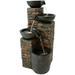 Sunnydaze Staggered Pottery Bowls Tiered Outdoor Fountain with Lights - 34