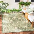 SAFAVIEH Courtyard Robena Distressed Leaf Indoor/Outdoor Area Rug Beige/Green 9 x 12